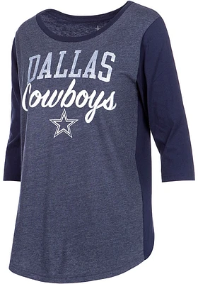 Dallas Cowboys Womens Navy Blue Anita LS Tee