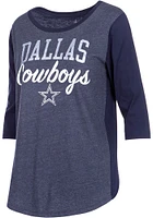 Dallas Cowboys Womens Navy Blue Anita LS Tee