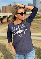 Dallas Cowboys Womens Navy Blue Anita LS Tee