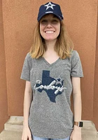 Dallas Cowboys Womens Grey Tisa Short Sleeve T-Shirt