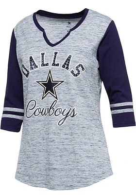 Dallas Cowboys Womens Navy Blue Sandra LS Tee