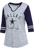 Dallas Cowboys Womens Navy Blue Sandra LS Tee