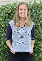Dallas Cowboys Womens Navy Blue Sandra LS Tee