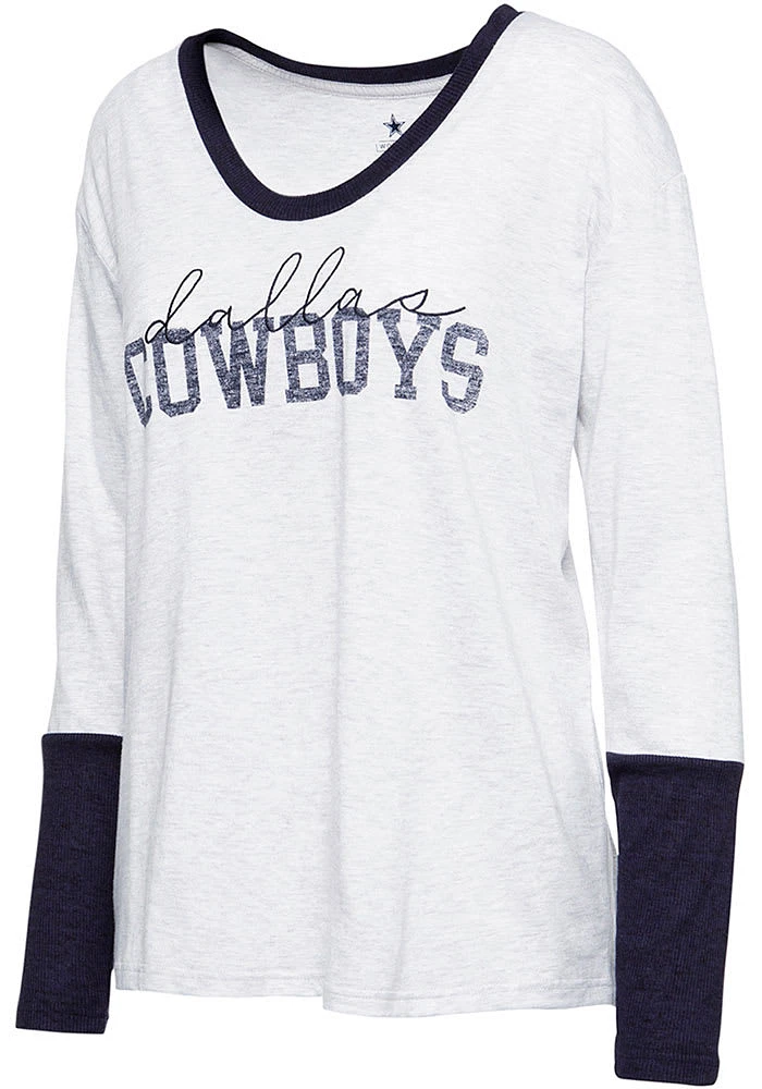 Dallas Cowboys Womens Silver Eleanor LS Tee