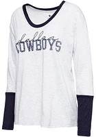 Dallas Cowboys Womens Silver Eleanor LS Tee