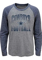 Dallas Cowboys Youth Grey Go For It Raglan Long Sleeve Fashion T-Shirt