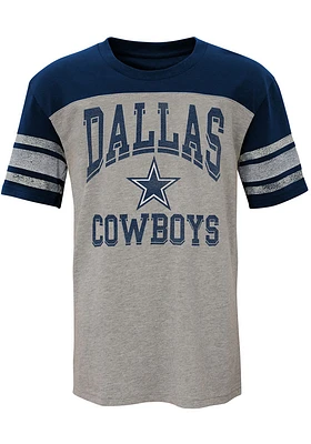 Dallas Cowboys Youth Grey Penant Short Sleeve Fashion T-Shirt