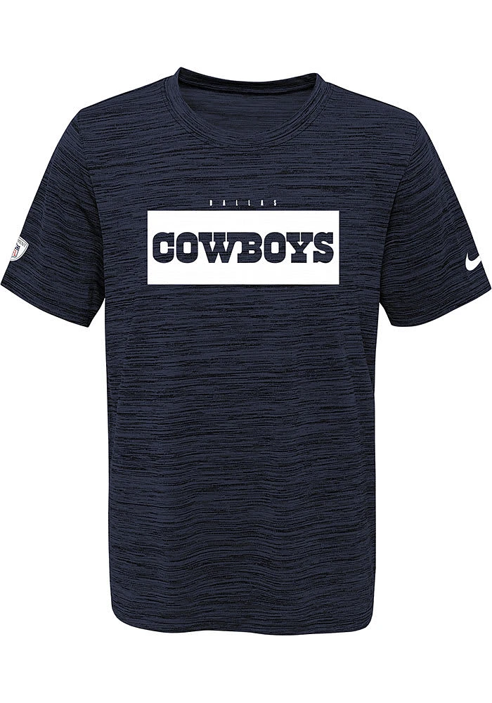 Dallas Cowboys Youth Navy Blue Velocity Training Short Sleeve T-Shirt