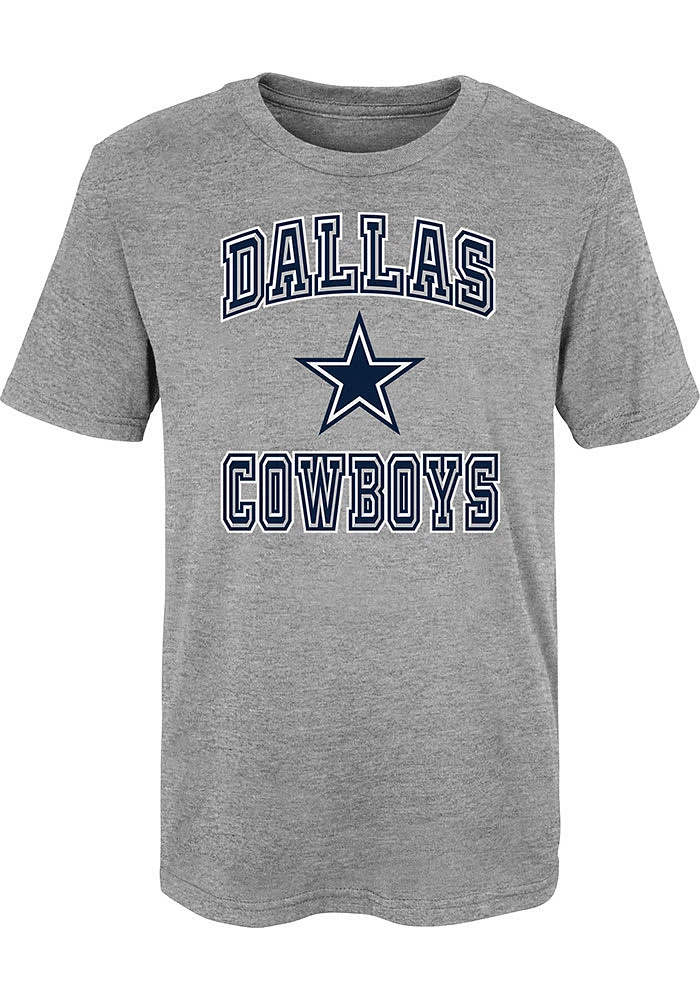 Dallas Cowboys Youth Grey Chiseled Short Sleeve T-Shirt