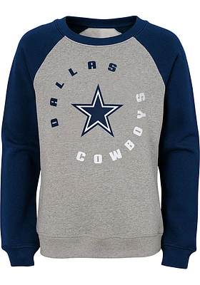 Dallas Cowboys Girls Grey Around The Way Long Sleeve Sweatshirt