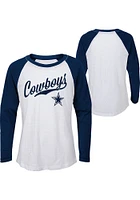 Dallas Cowboys Girls White Tradition Long Sleeve T-shirt