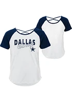 Dallas Cowboys Girls White Game Day Short Sleeve Fashion T-Shirt