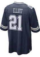 Ezekiel Elliott  Nike Dallas Cowboys Navy Blue Road Game Football Jersey