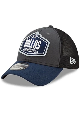 Dallas Cowboys Mens Grey 2021 NFL Draft 39THIRTY Flex Hat
