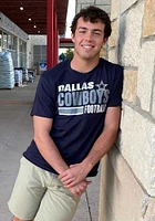 47 Dallas Cowboys Navy Blue Stacked Stripe Super Rival Short Sleeve T Shirt