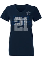 Ezekiel Elliott Dallas Cowboys Womens Navy Blue Ashlee Player T-Shirt