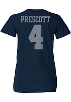 Dak Prescott Dallas Cowboys Womens Navy Blue Ashlee Player T-Shirt