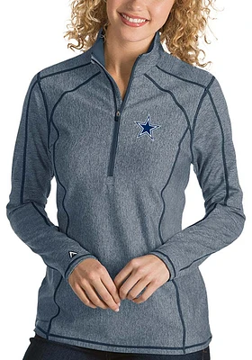 Antigua Dallas Cowboys Womens Navy Blue Tempo Qtr Zip Pullover