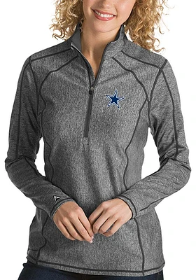 Antigua Dallas Cowboys Womens Grey Tempo Qtr Zip Pullover