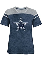 Dallas Cowboys Girls Navy Blue Team Captain Short Sleeve Fashion T-Shirt