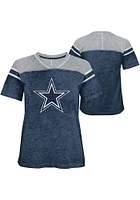 Dallas Cowboys Girls Navy Blue Team Captain Short Sleeve Fashion T-Shirt