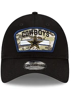 New Era Dallas Cowboys 2021 Salute to Service Trucker 9TWENTY Adjustable Hat - Black