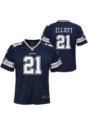 Ezekiel Elliott Dallas Cowboys Youth Navy Blue Nike Game Design Football Jersey