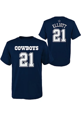 Ezekiel Elliott Dallas Cowboys Youth Navy Blue Mainliner NN Player Tee