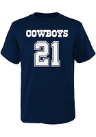 Ezekiel Elliott Dallas Cowboys Youth Navy Blue Mainliner NN Player Tee