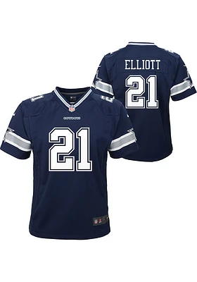 Ezekiel Elliott Dallas Cowboys Boys Navy Blue Nike Game Football Jersey