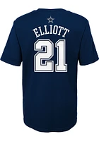 Ezekiel Elliott  Dallas Cowboys Boys Navy Blue Mainliner NN Short Sleeve T-Shirt