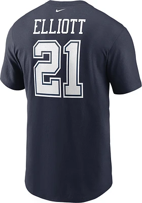Ezekiel Elliott Dallas Cowboys Navy Blue NAME AND NUMBER Graphic Short Sleeve Player T Shirt
