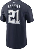 Ezekiel Elliott Dallas Cowboys Navy Blue NAME AND NUMBER Graphic Short Sleeve Player T Shirt