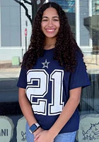 Ezekiel Elliott Dallas Cowboys Navy Blue NAME AND NUMBER Graphic Short Sleeve Player T Shirt