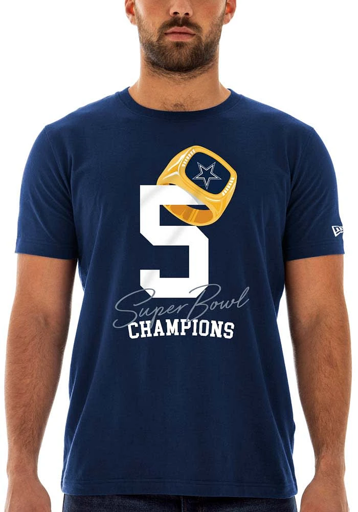 Dallas Cowboys Navy Blue Rings Short Sleeve T Shirt