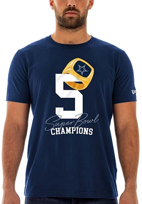 Dallas Cowboys Navy Blue Rings Short Sleeve T Shirt