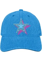Dallas Cowboys Blue Printed Wash Slouch Youth Adjustable Hat
