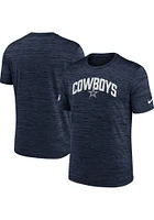 Nike Dallas Cowboys Navy Blue SIDELINE VELOCITY DESIGN Short Sleeve T Shirt