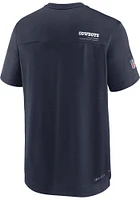 Nike Dallas Cowboys Navy Blue SIDELINE UV COACH Short Sleeve T Shirt