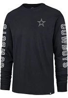 47 Dallas Cowboys Navy Blue TRIPLE THREAT FRANKLIN Long Sleeve Fashion T Shirt