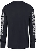 47 Dallas Cowboys Navy Blue TRIPLE THREAT FRANKLIN Long Sleeve Fashion T Shirt