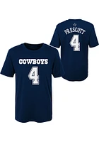 Dak Prescott  Dallas Cowboys Boys Navy Blue NN Short Sleeve T-Shirt
