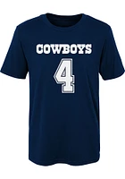 Dak Prescott  Dallas Cowboys Boys Navy Blue NN Short Sleeve T-Shirt