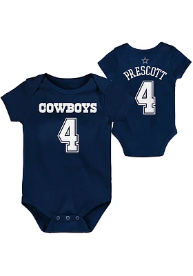 Nike Dak Prescott Dallas Cowboys Baby Navy Blue NN Short Sleeve One Piece