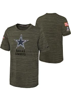 Nike Dallas Cowboys Youth Olive Salute To Service Velocity Short Sleeve T-Shirt