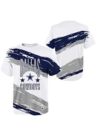 Dallas Cowboys Youth White Paintbrush Short Sleeve T-Shirt