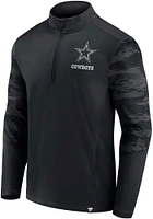 Dallas Cowboys Mens Black BLACKOUT CAMO Long Sleeve Qtr Zip Pullover