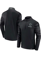 Dallas Cowboys Mens Black BLACKOUT CAMO Long Sleeve Qtr Zip Pullover