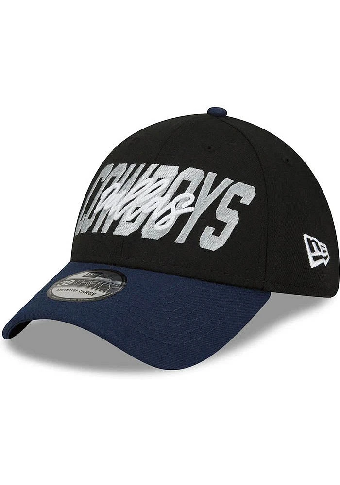New Era Dallas Cowboys Mens Black 2022 NFL Draft 39THIRTY Flex Hat