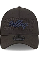 New Era Dallas Cowboys Mens Black 2022 Tonal NFL Draft 39THIRTY Flex Hat